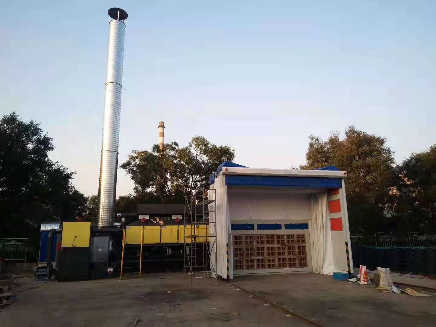 某某機（jī）械（xiè）廠移動伸縮（suō）房+催化燃燒治理噴漆廢氣(圖1)